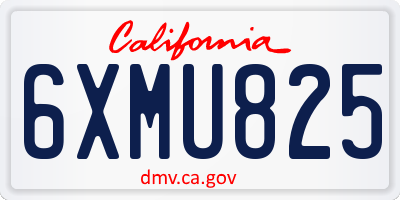 CA license plate 6XMU825