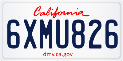 CA license plate 6XMU826