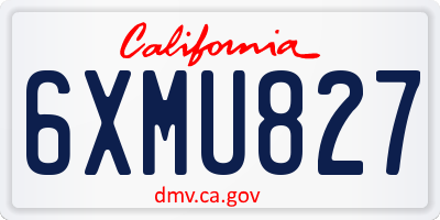 CA license plate 6XMU827