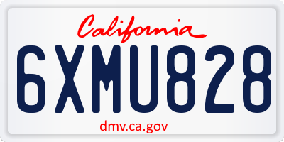 CA license plate 6XMU828