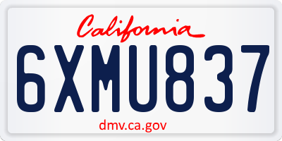CA license plate 6XMU837