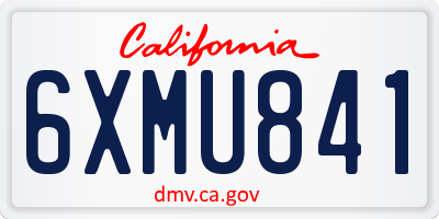 CA license plate 6XMU841
