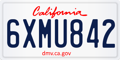 CA license plate 6XMU842