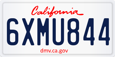 CA license plate 6XMU844