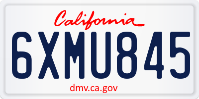 CA license plate 6XMU845