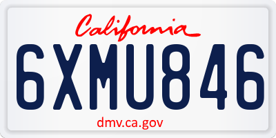 CA license plate 6XMU846