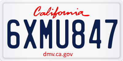 CA license plate 6XMU847