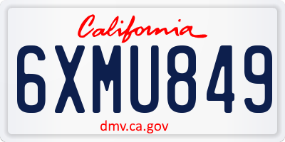 CA license plate 6XMU849