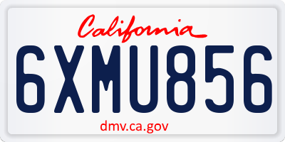 CA license plate 6XMU856