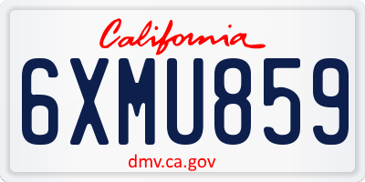 CA license plate 6XMU859