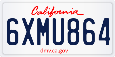 CA license plate 6XMU864