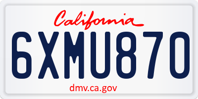 CA license plate 6XMU870