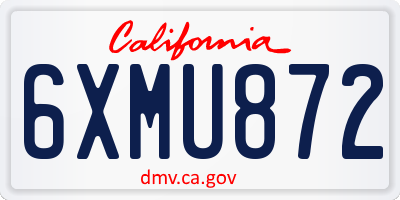 CA license plate 6XMU872
