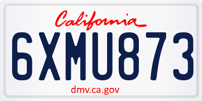 CA license plate 6XMU873