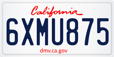 CA license plate 6XMU875