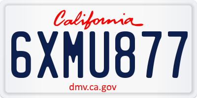 CA license plate 6XMU877