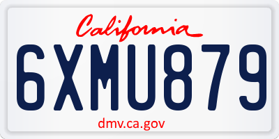 CA license plate 6XMU879