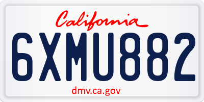 CA license plate 6XMU882