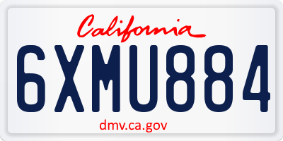 CA license plate 6XMU884