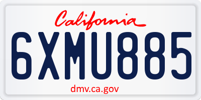 CA license plate 6XMU885