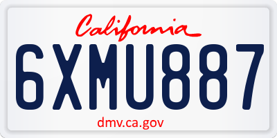 CA license plate 6XMU887