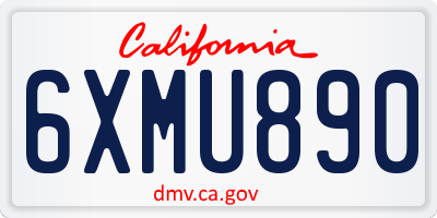 CA license plate 6XMU890
