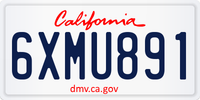 CA license plate 6XMU891