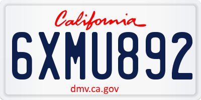 CA license plate 6XMU892