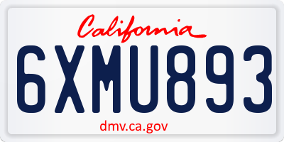CA license plate 6XMU893