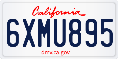 CA license plate 6XMU895