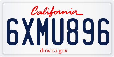 CA license plate 6XMU896