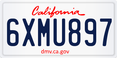 CA license plate 6XMU897
