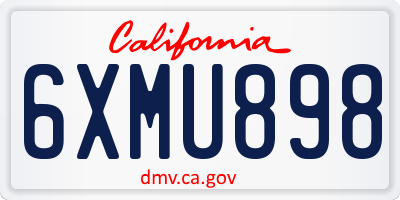 CA license plate 6XMU898