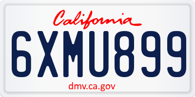 CA license plate 6XMU899