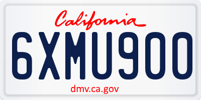 CA license plate 6XMU900
