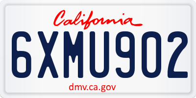CA license plate 6XMU902