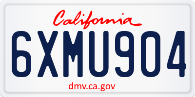 CA license plate 6XMU904