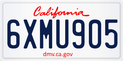 CA license plate 6XMU905