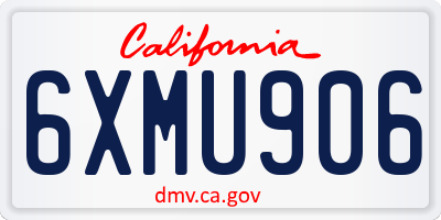CA license plate 6XMU906