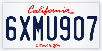 CA license plate 6XMU907