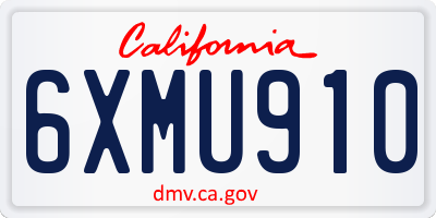 CA license plate 6XMU910