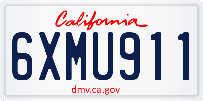 CA license plate 6XMU911
