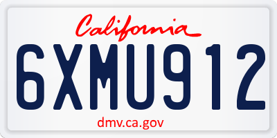 CA license plate 6XMU912