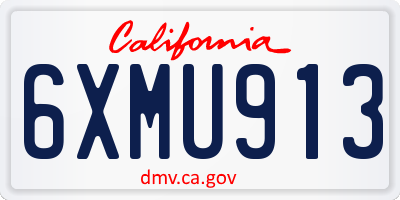 CA license plate 6XMU913