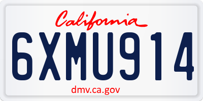 CA license plate 6XMU914