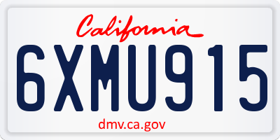 CA license plate 6XMU915