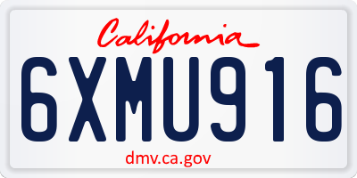 CA license plate 6XMU916