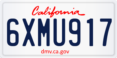 CA license plate 6XMU917