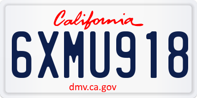 CA license plate 6XMU918