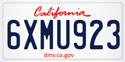 CA license plate 6XMU923